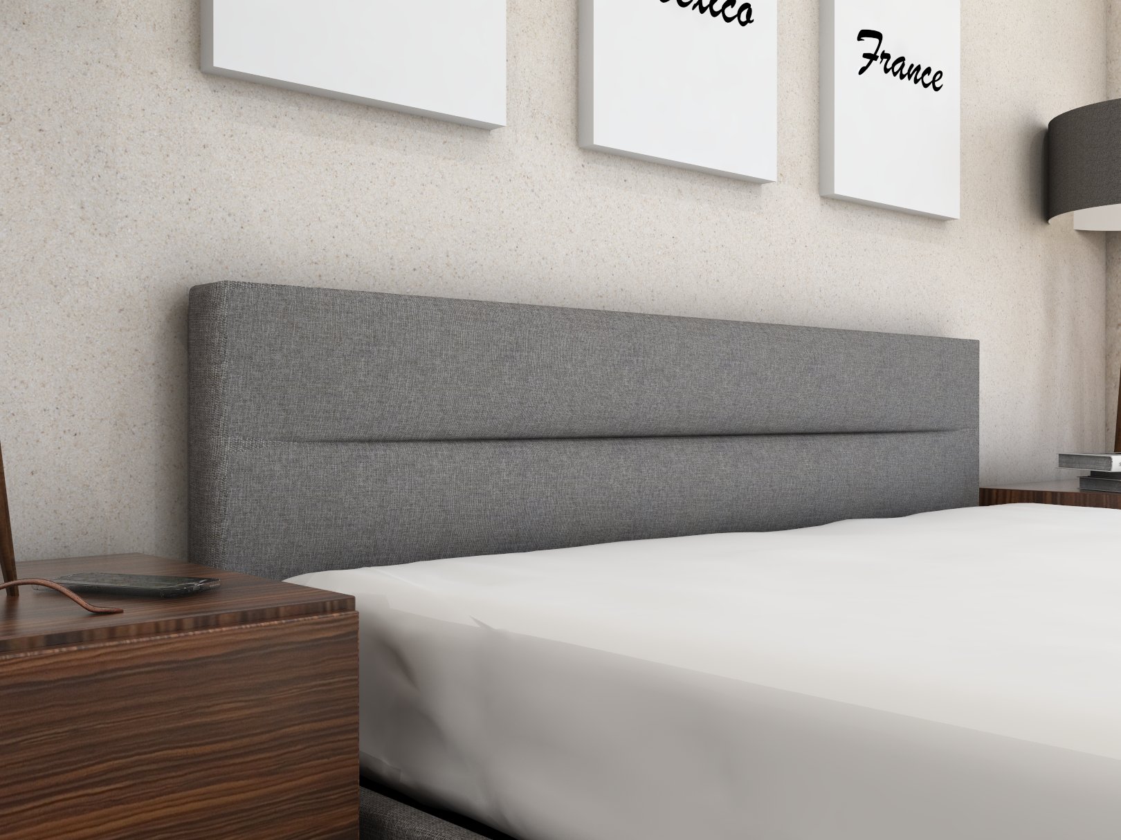 Cunert base de cama individual con laminado de madera color blanca // MS