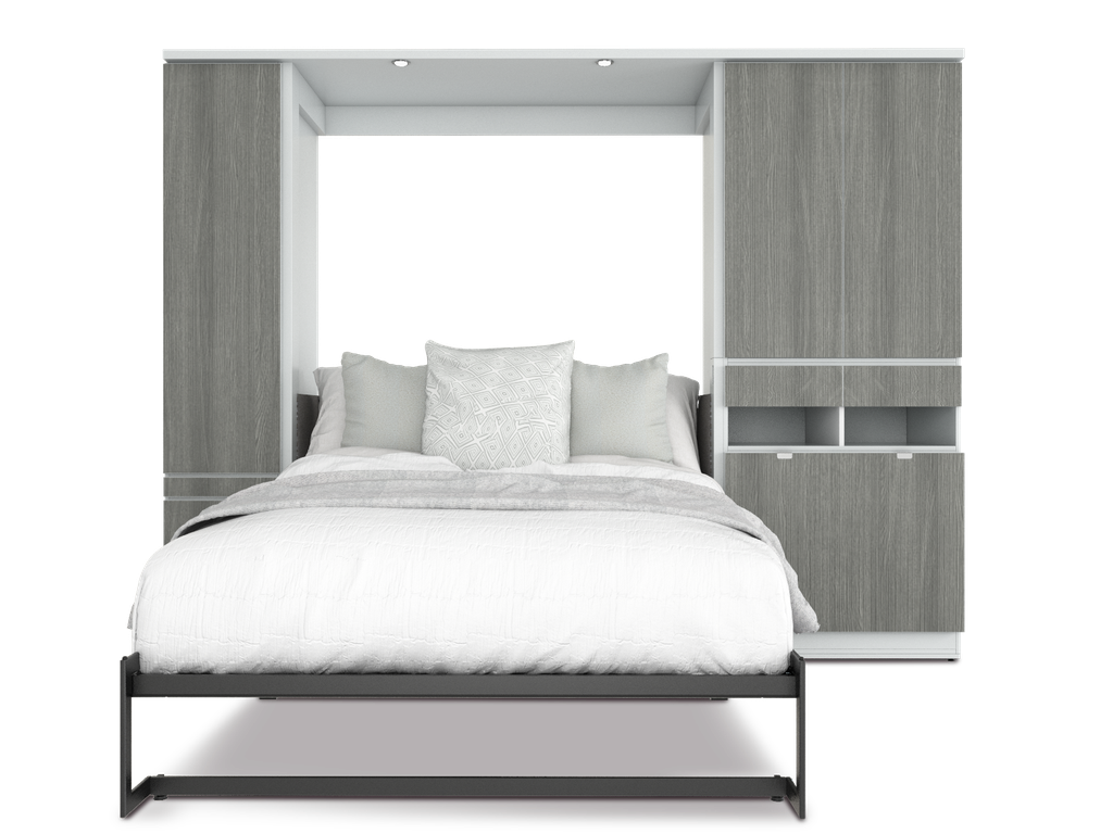 Todden conjunto de cama abatible,clóset,sofá y mesa matrimonial laminado de madera color fresno // MS