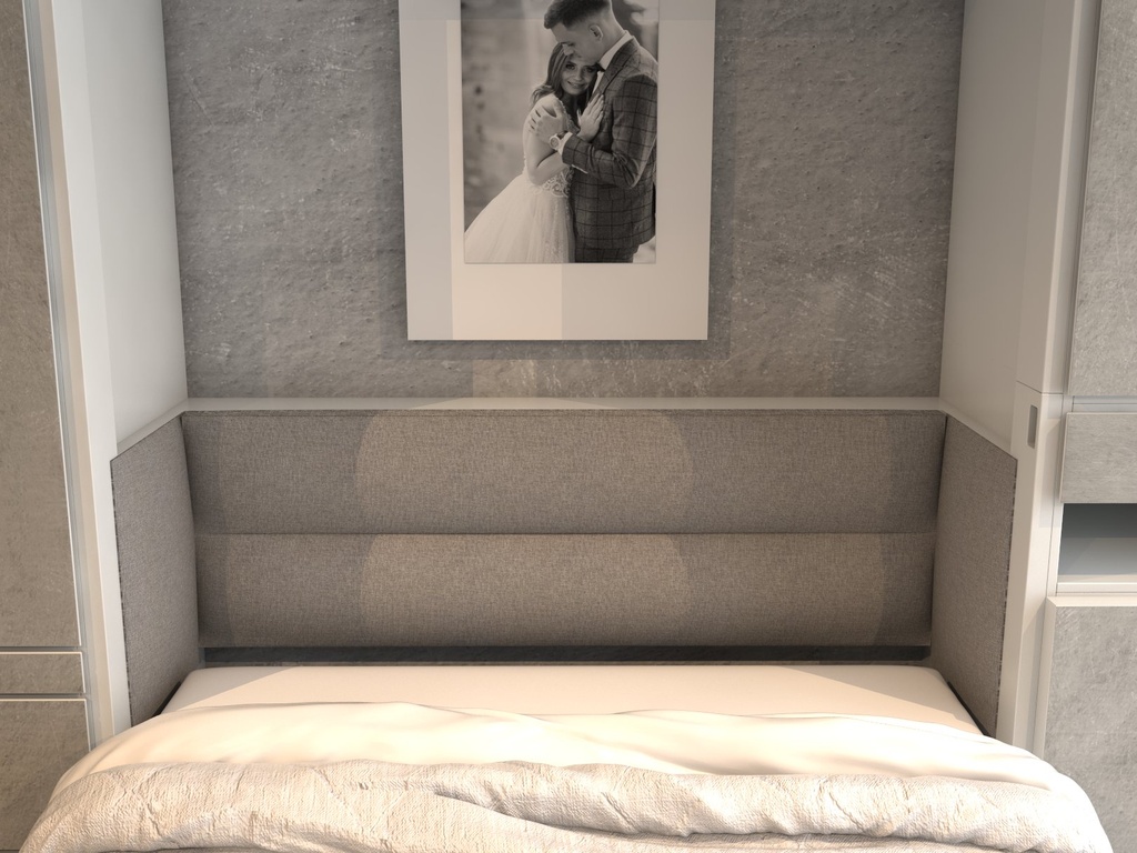 Todden conjunto de cama abatible,clóset,sofá y mesa queen size laminado de madera color lino // MS