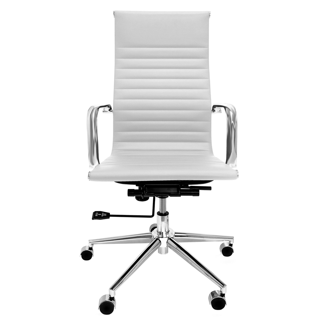 Boss silla de oficina ejecutiva blanca // MP_3590