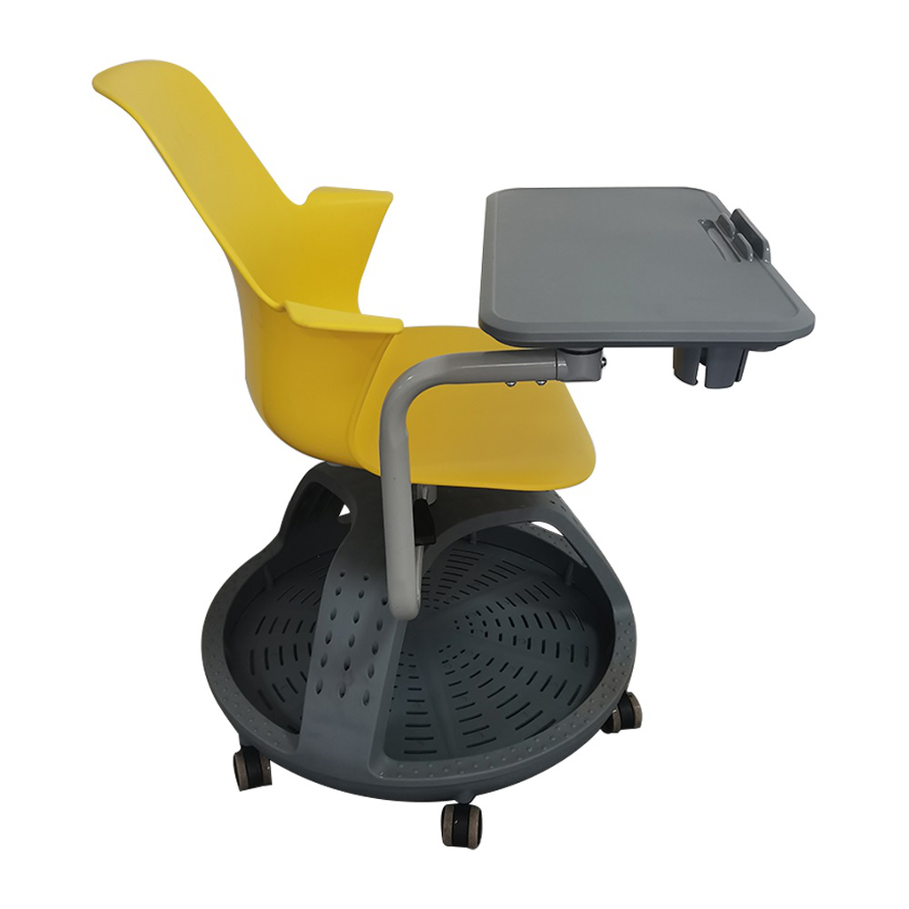 Pupitre mesa banco giratorio con ruedas color amarillo_19167