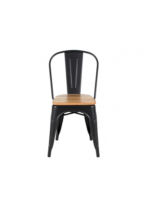 Charlotte silla negra asiento de madera // MP
