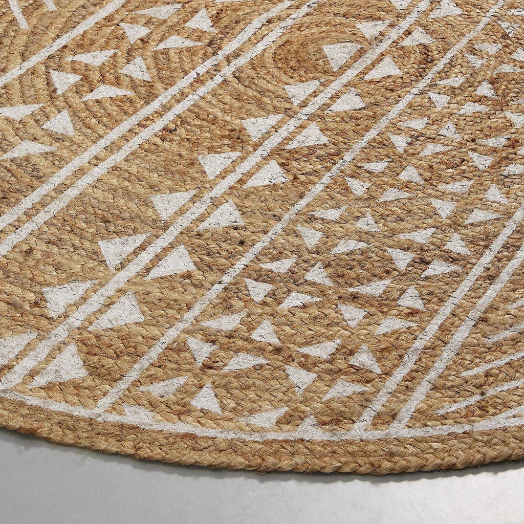 Cecile alfombra yute redonda natural blanco 100
