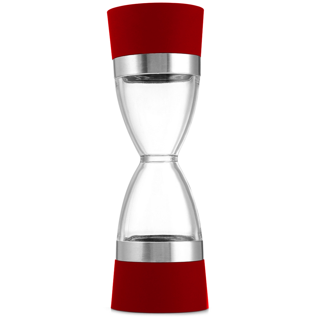 Hourglass molino de pimienta doble color rojo // MP