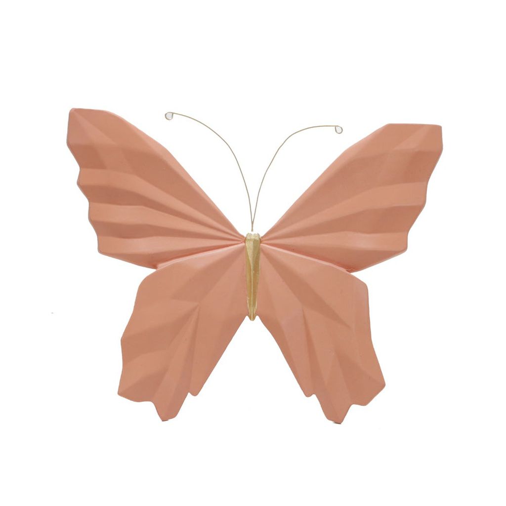 Mariposa figura decorativa rosa y dorado // MP