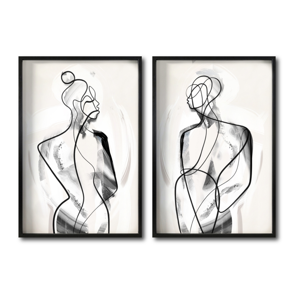 Juego Mujer hombre abstracto cuadro decorativo codigo 003 A Y B-GN // MP