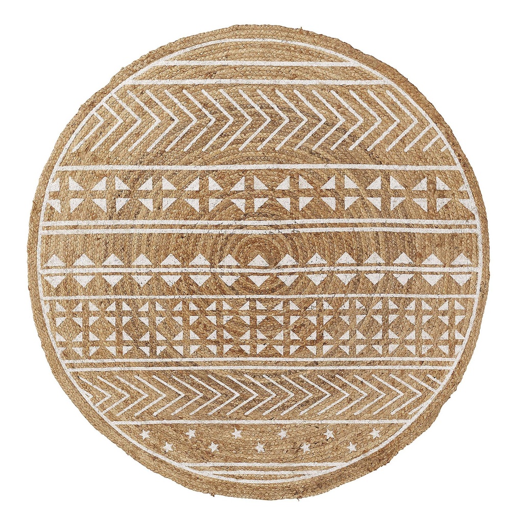 Cecile alfombra yute redonda natural blanco 100 // KH