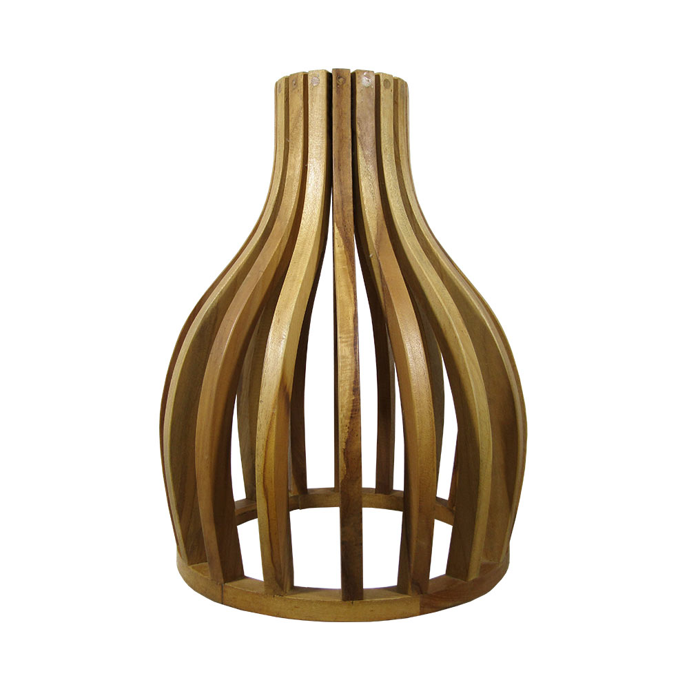 Tiss lámpara mediana con estructura de madera teka natural // MP