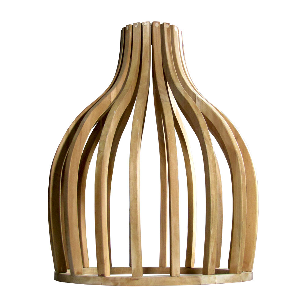 Tiss lámpara grande con estructura de madera teka natural // MP