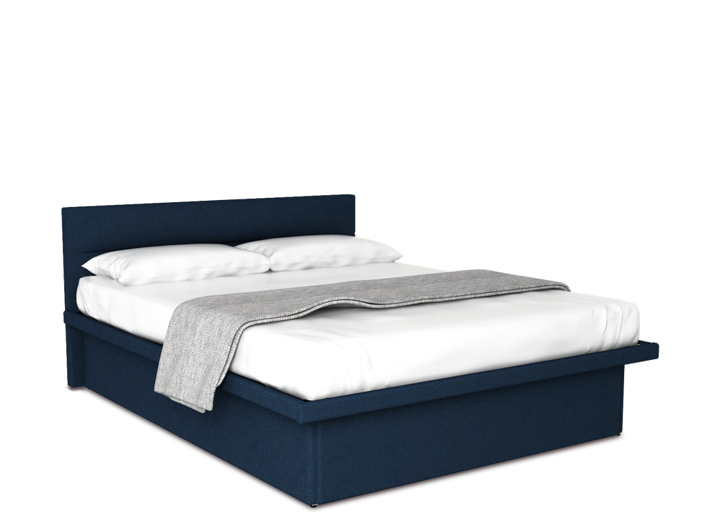Cunert base de cama matrimonial con tapicería color azul // MS