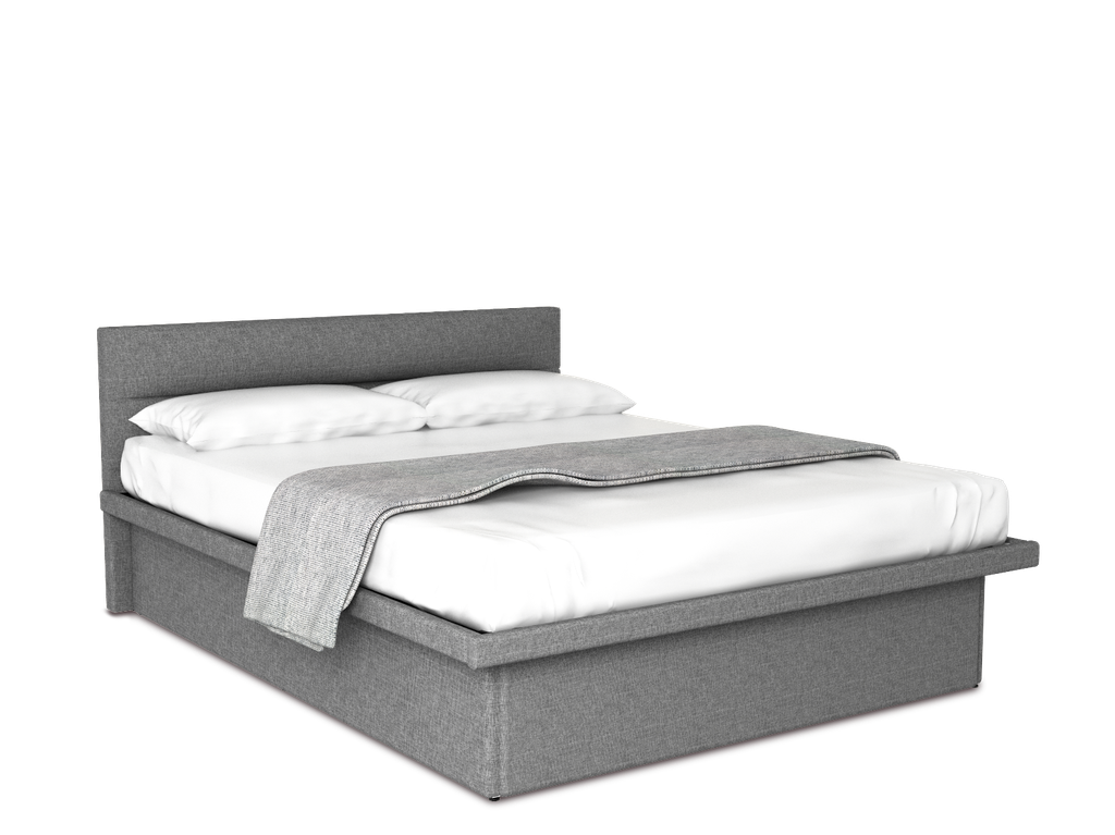 Cunert base de cama matrimonial con tapicería color gris // MS