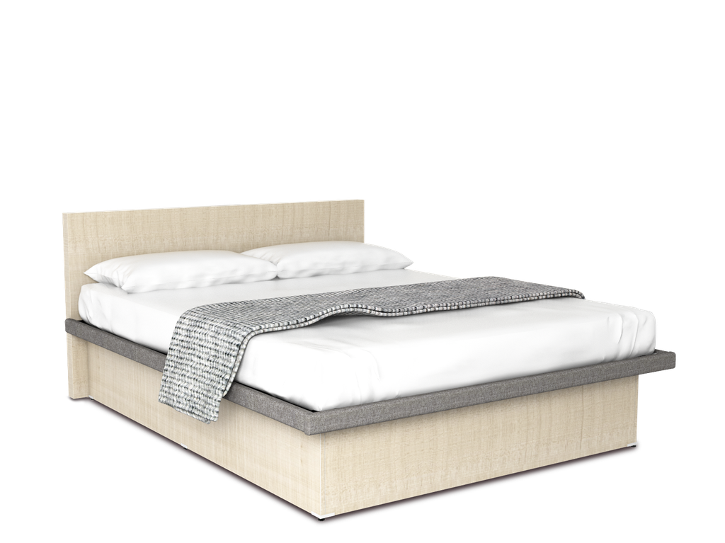 Cunert base de cama matrimonial con laminado de madera color lino // MS