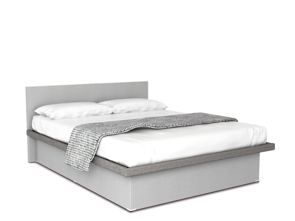 Cunert base de cama queen size con laminado de madera color titanio // MS
