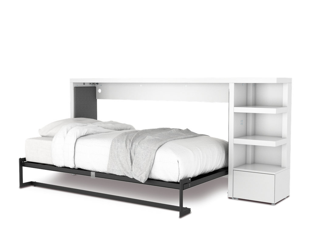 Kiddi cama individual abatible con laminado de madera color acacia // MS