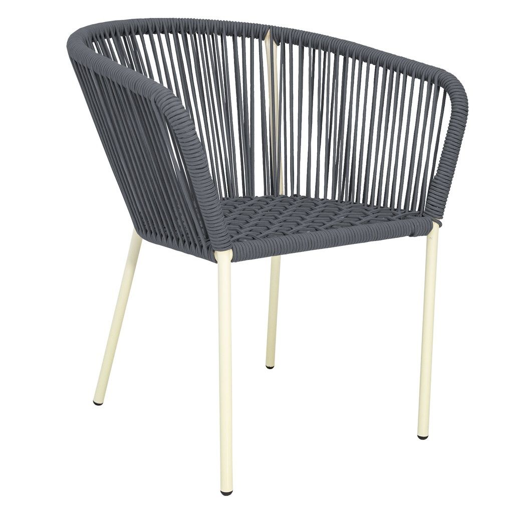 Ameca silla estructura beige cuerda gris