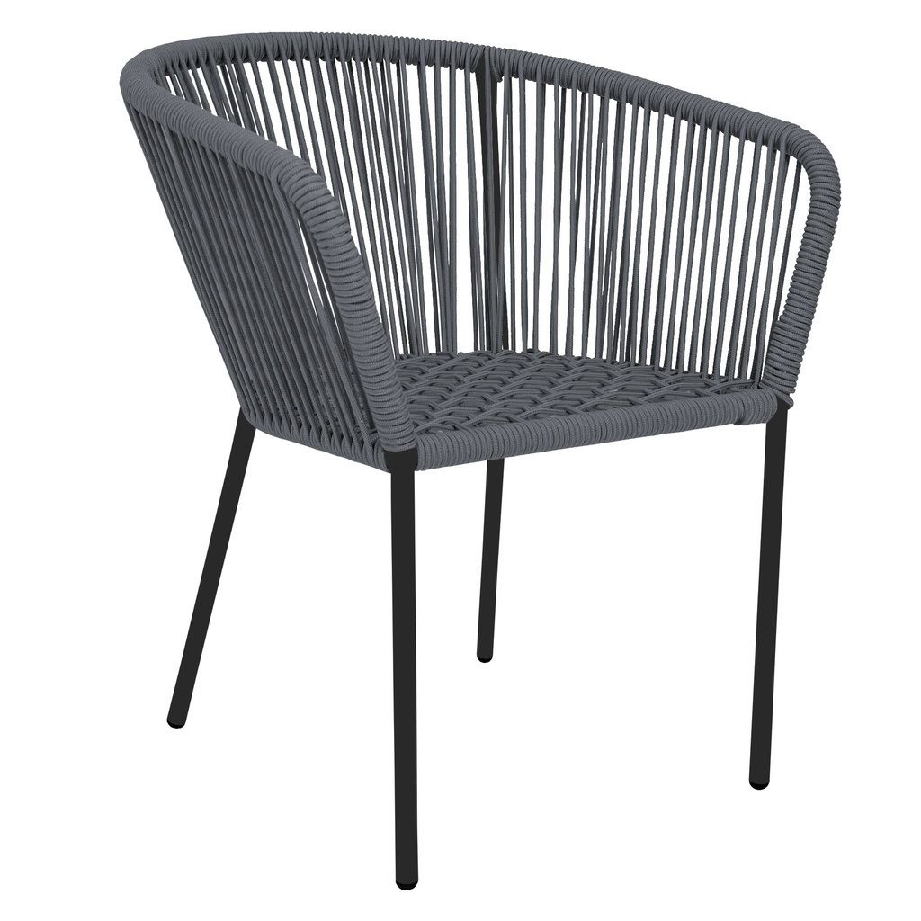 Ameca silla estructura negra cuerda gris