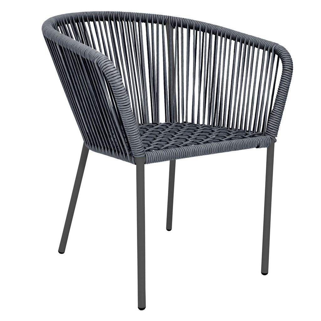 Ameca silla estructura grafito cuerda gris jaspeado