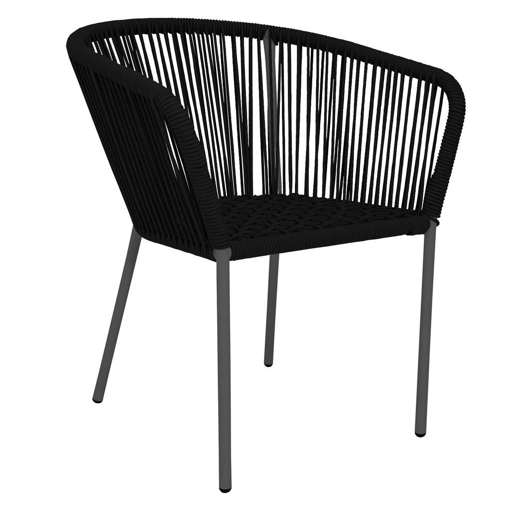 Ameca silla estructura grafito cuerda negra