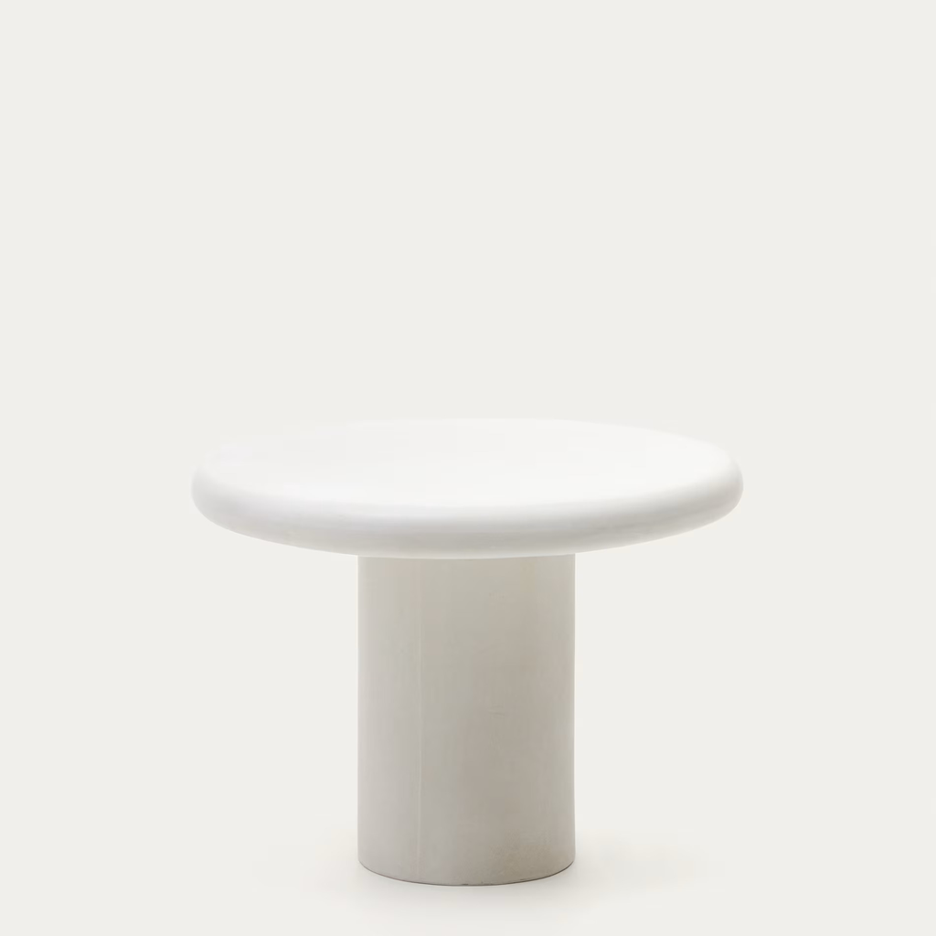 Mesa redonda Addaia de cemento blanco Ø90 cm