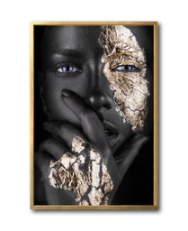 [Black Woman-015-GD] Rostro dorado cuadro decorativo codigo-015-GD // MP