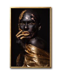 [Black Woman-019-GD] Rostro labios cuadro decorativo codigo-019-GD // MP