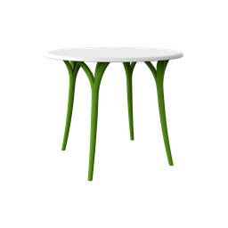[7097_VC] Maulen mesa de comedor blanco con verde // MP