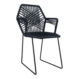 [CMX005NE] Acapulco silla hexagonal con brazos negro