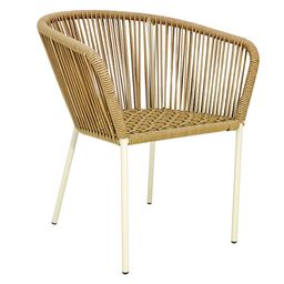[53252SI] Ameca silla estructura beige cuerda beige jaspeado