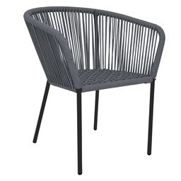 [53269SI] Ameca silla estructura negra cuerda gris