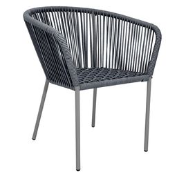 [53272SI] Ameca silla estructura gris cuerda gris jaspeado