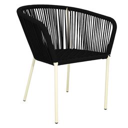 [53278SI] Ameca silla estructura beige cuerda negra