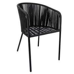 [54200SI] Tequila silla esencial metal negro cuerda negra
