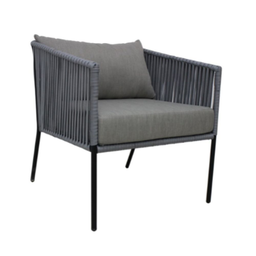 [59533SI] Tequila sillon metal gris cuerda negra tela curri